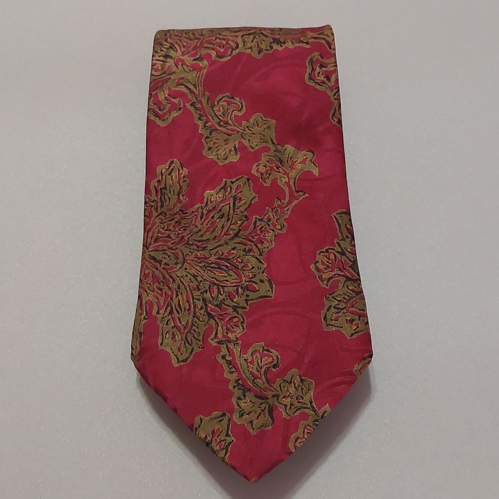 Vintage Valentino Giovanni Paisley Floral 100% Silk Men's Neck Tie Made in USA - Picture 1 of 6